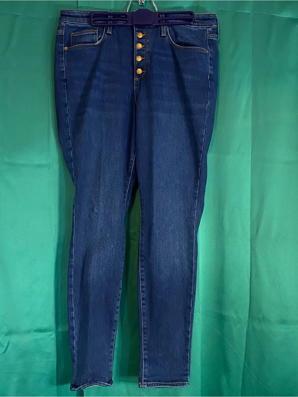 Universal Thread High-Rise Dark Blue Button-Fly Skinny Jeans